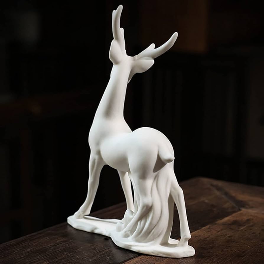 シカ　鹿　陶器　オブジェ　置物　インテリア　工芸品　美術品　A1055 シカ 鹿 陶器 オブジェ 置物 インテリア 工芸品 美術品 A1055